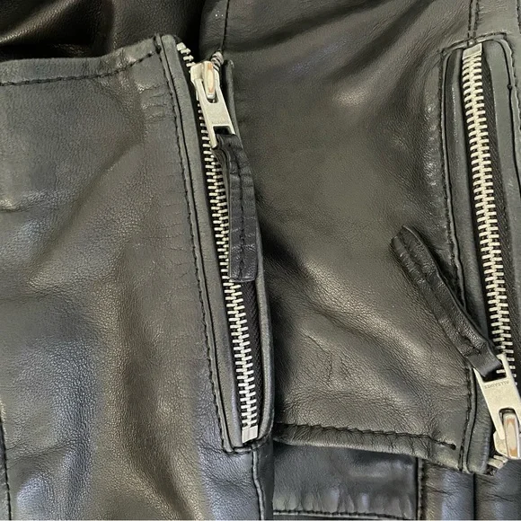 All Saints Quilted Leather Biker Jacket - Picture 6 of 7